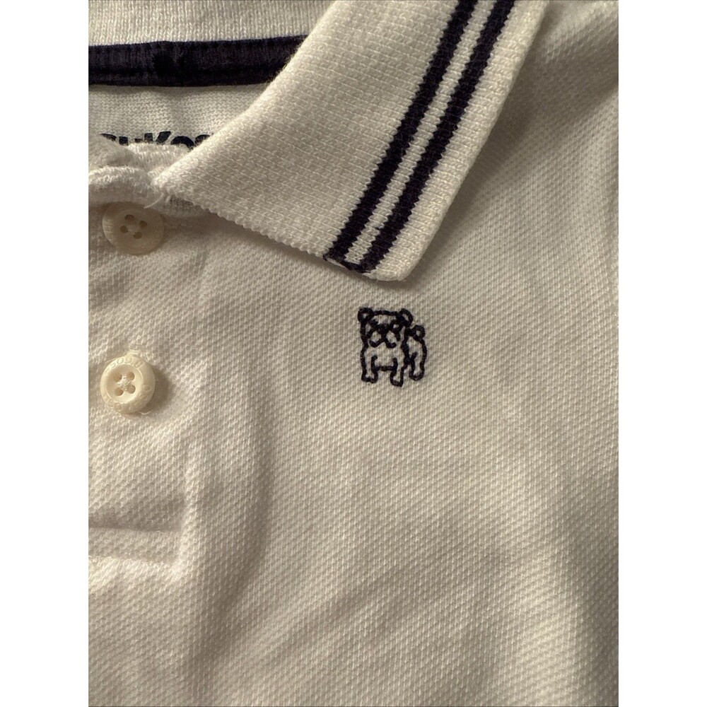 Oshkosh B’gosh White Collared One Piece, Snap,  With Dog Patch, RN96367,Size 9m